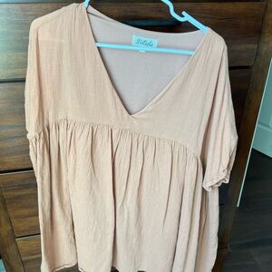 Listicle Women's Blush V-Neck Blouse